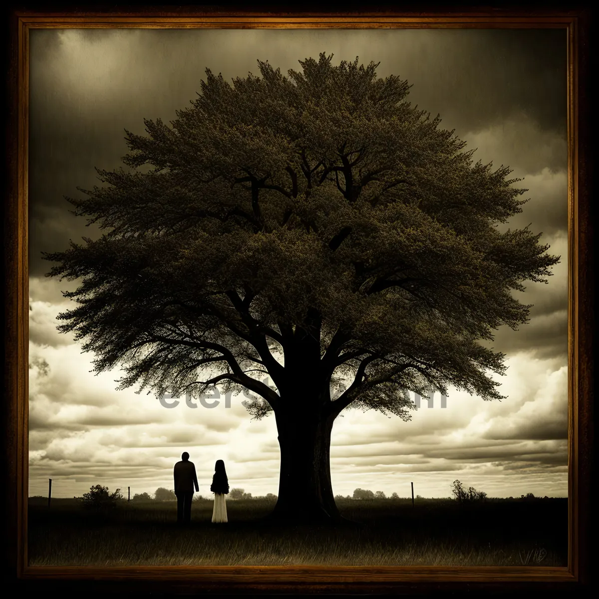 Picture of Serenity at Dusk: Beachside Bonsai in Silhouette