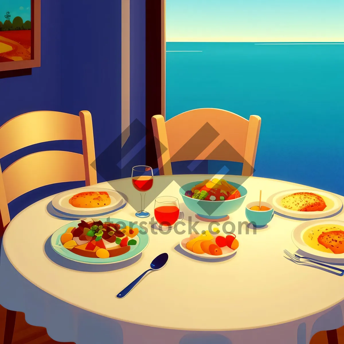 Picture of Delicious Meal on Restaurant Table