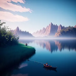 Serene Mountain Lake Reflection Amidst Majestic Snow-Capped Peaks