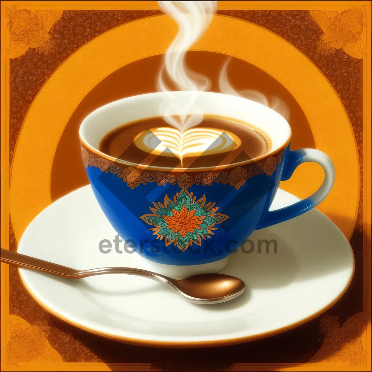 Picture of Morning Caffeine Boost: Aromatic Cappuccino in Elegant China Cup