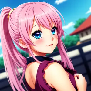 Doll-like beauty with a captivating smile