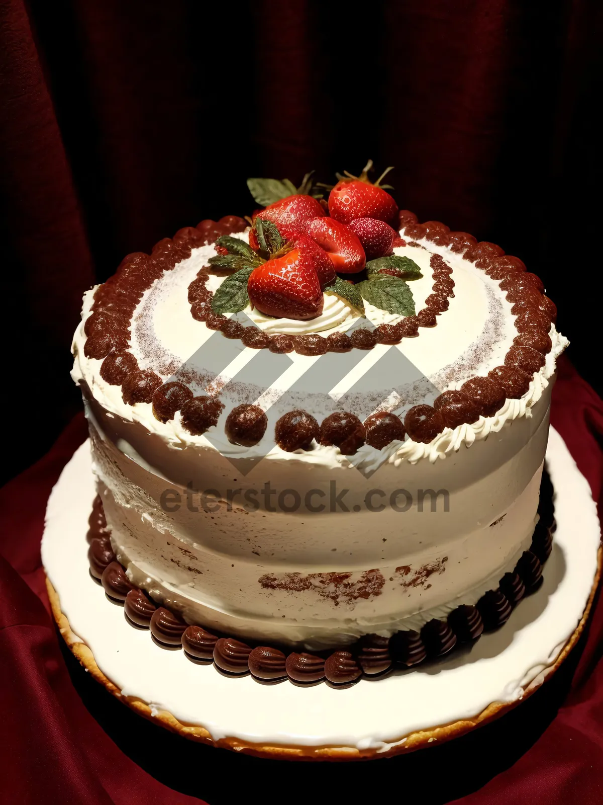 Picture of Delicious Berry Cupcake with Chocolate Frosting