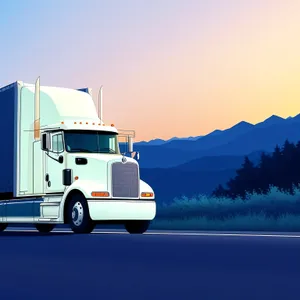 Freight Hauler on Highway: Semi Truck Transport