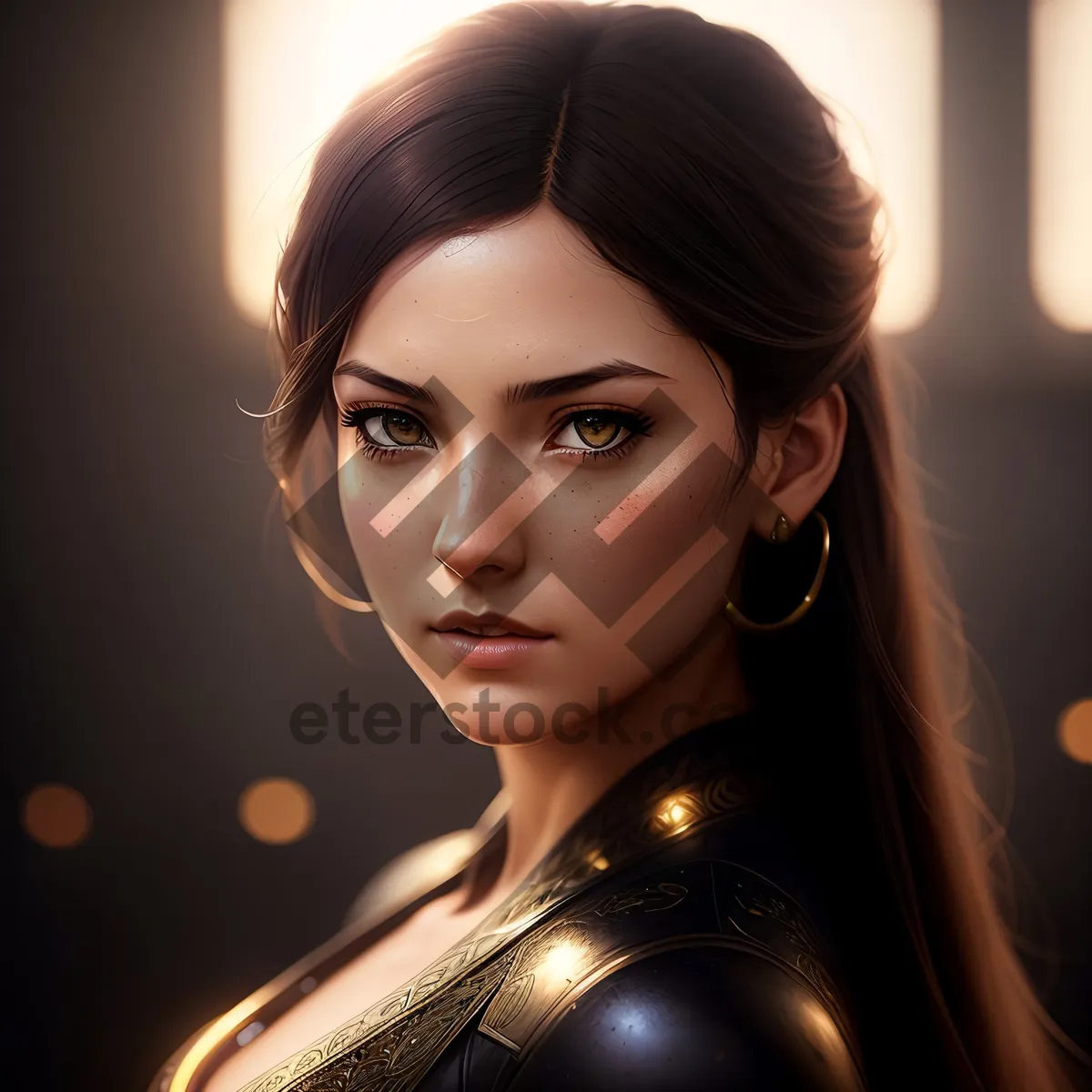 Picture of Dark-haired beauty with an aristocratic allure.