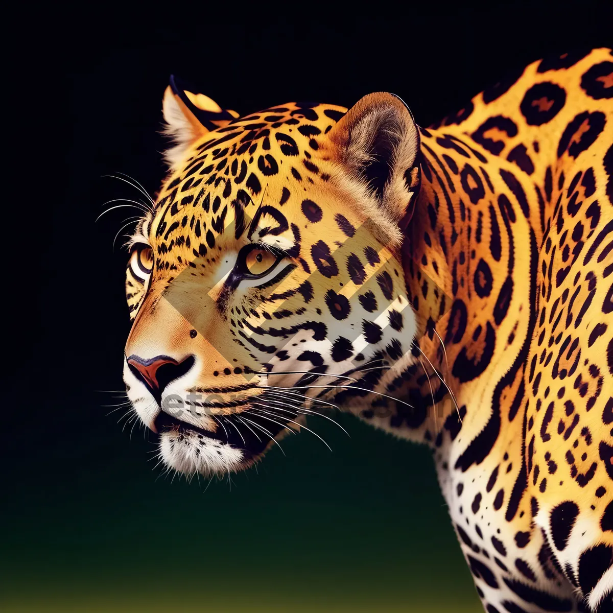 Picture of Jaguar: Striped Predator Amidst Grassland