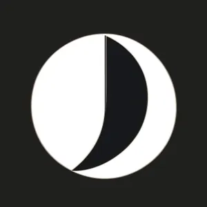 Shiny Moon Icon - Round Graphic Design Element