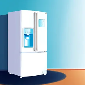 Refrigeration Mechanism: 3D Render of Open Storage Door