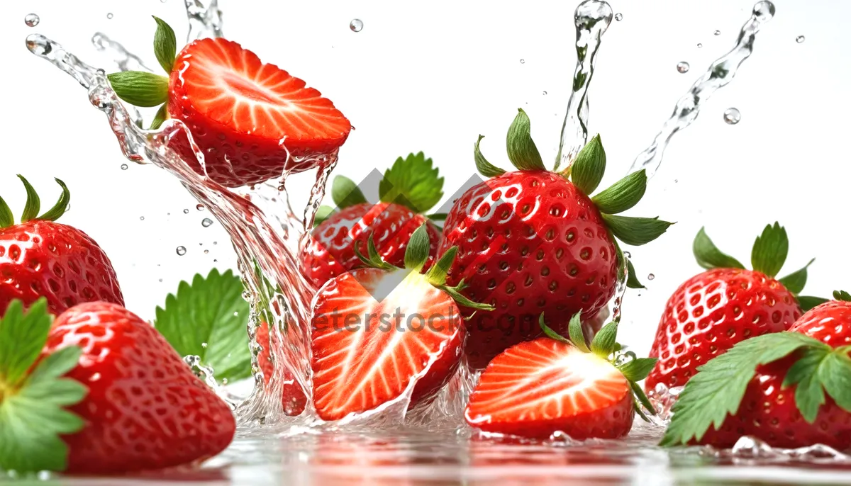 Picture of Vibrant Fresh Strawberry Closeup - Healthy and Delicious Fruit