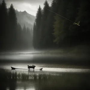 Serene Sunset Reflection on Calm Lake