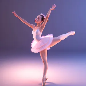Graceful Ballerina Leaps in Air, Embracing Elegance