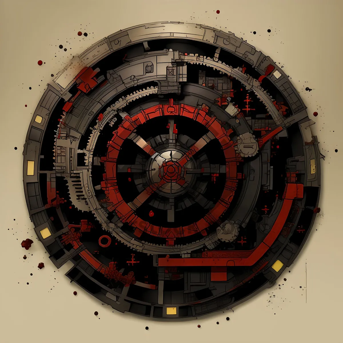 Picture of Vintage Compass with Timepiece and Navigation Device