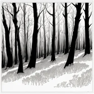 Winter Wonderland: Serene Forest Covered in Snow