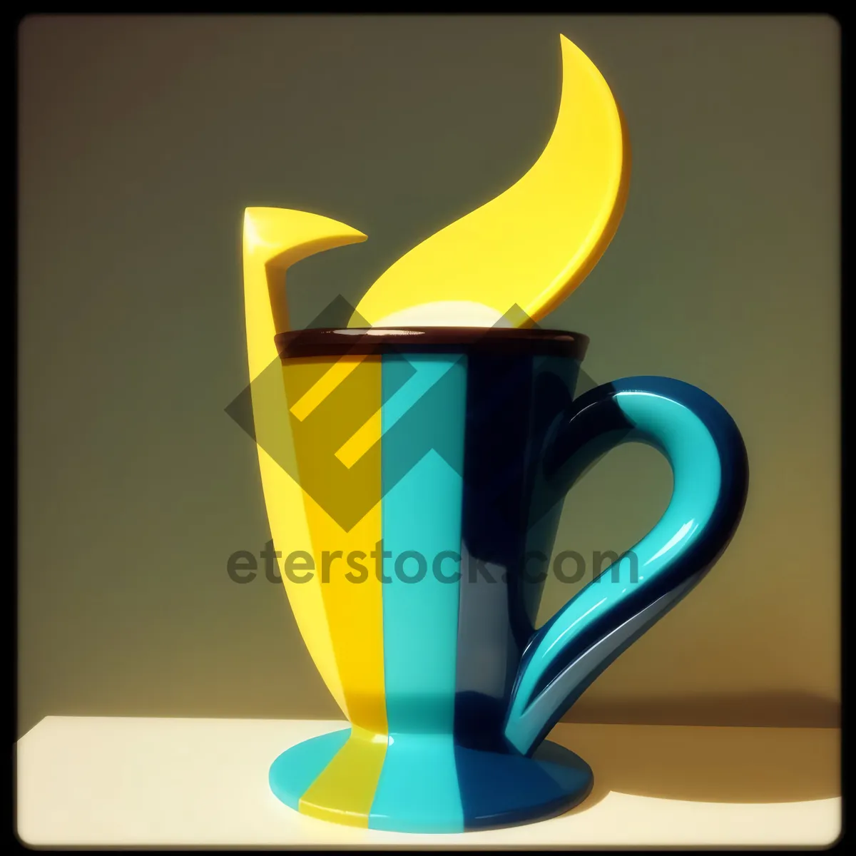 Picture of Refreshingly Hot Morning Coffee in Ceramic Mug