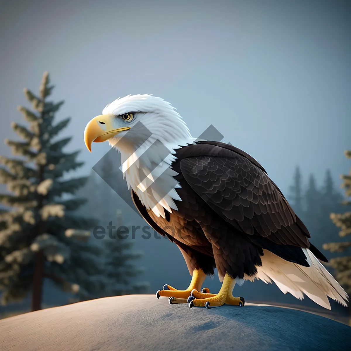 Picture of Bald Eagle Soaring with Majestic Wings