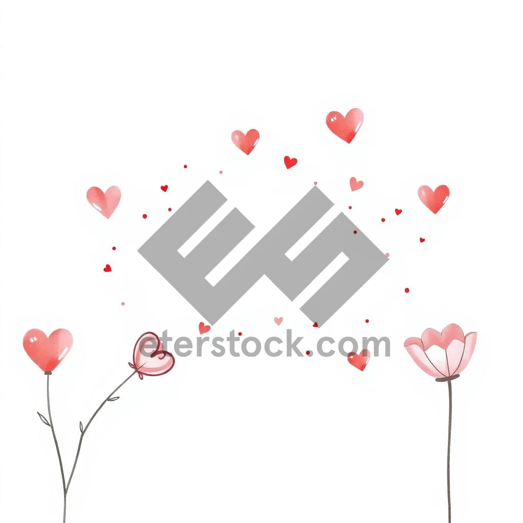 Picture of Romantic Floral Heart Silhouette Design for Valentine's Day