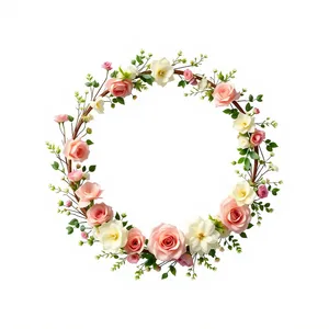 Graphic Floral Silhouette Frame Decor Element