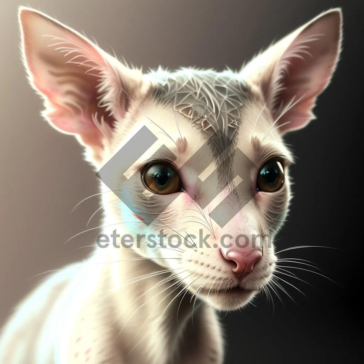 Picture of Fuzzy Feline Cutie: Cat Kitten with Curious Eyes