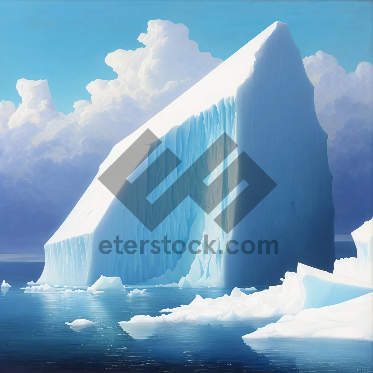Picture of Arctic Glacier Standing Tall amidst Majestic Winter Landscape