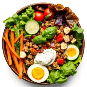 Gourmet Vegetable Salad with Grilled Meat