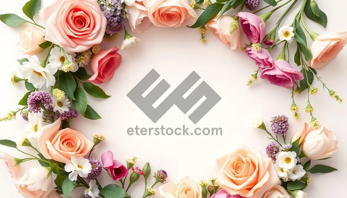 Picture of Pink Rose Wedding Decoration Floral Frame