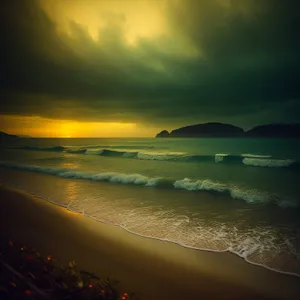 Golden Sunlight over Serene Ocean