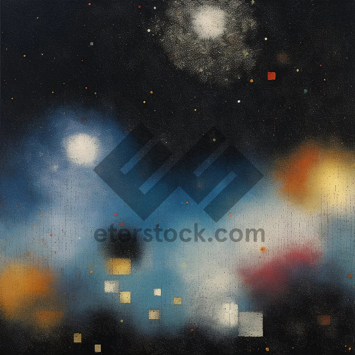 Picture of Mystic Celestial Night Sky: Dark Art with Shining Stars