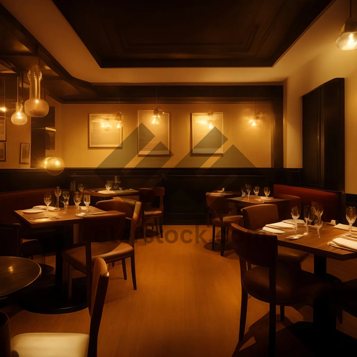 Picture of Modern luxury restaurant interior with stylish furniture and decor