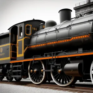 Historic Steam Locomotive on Railroad Tracks