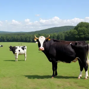 Majestic Stallion Grazing in Rural Meadow