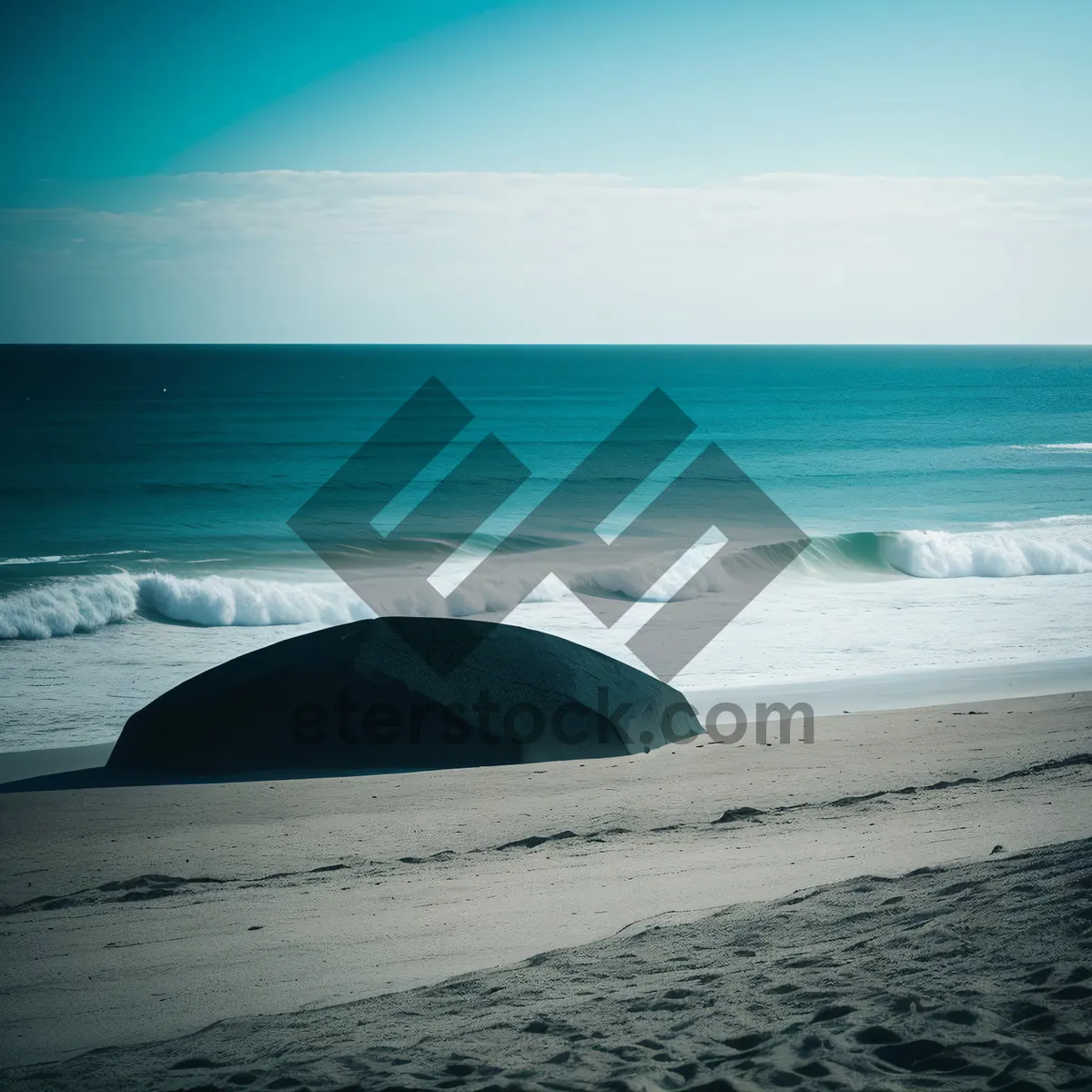 Picture of Serene Beach Bliss: Turquoise Waves on Sandy Shore