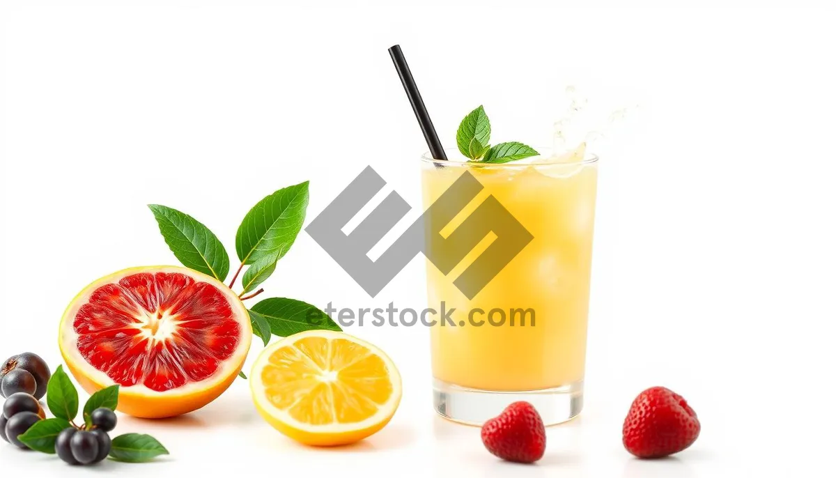 Picture of Refreshing Orange Lemonade with Ice and Citrus Slice.