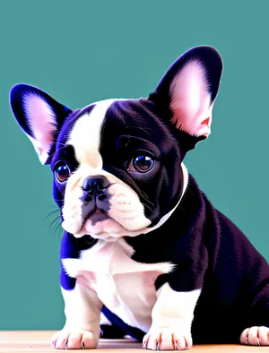 Adorable Wrinkle-faced Bulldog Puppy - Studio Portrait