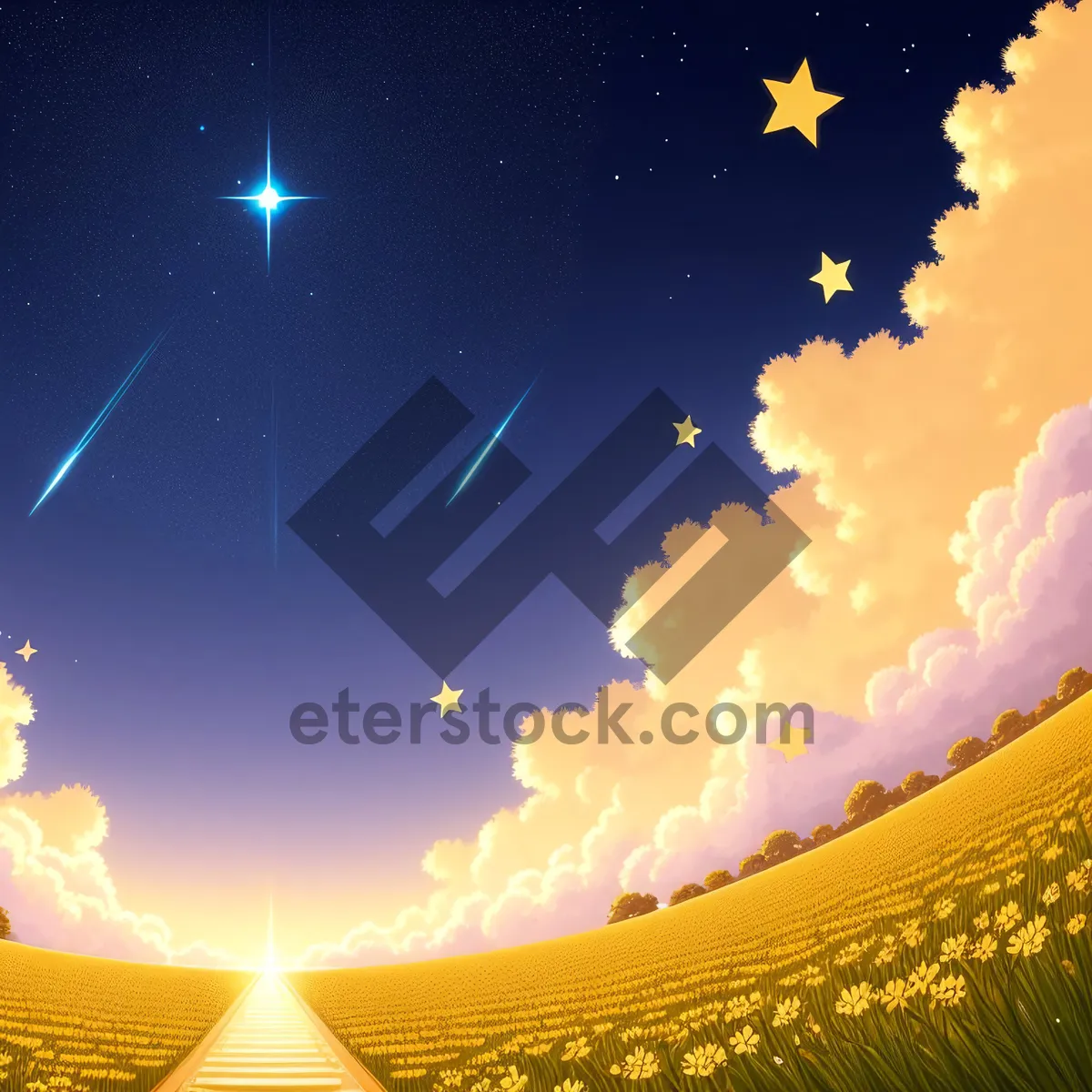 Picture of Snowy Star Holiday Wallpaper Graphic