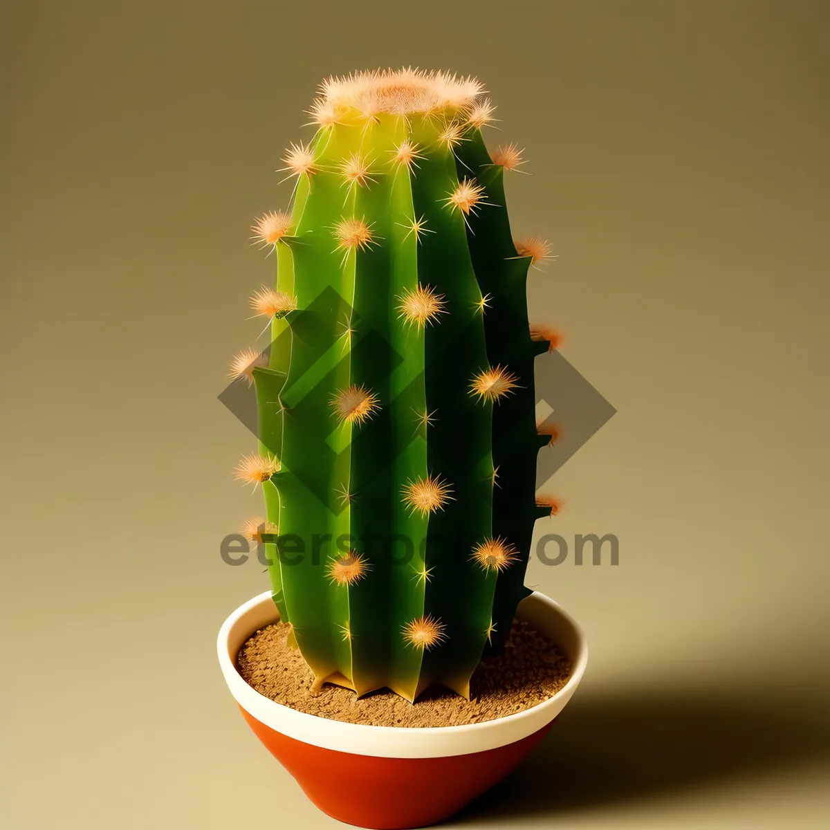 Picture of Cactus Plant with Close-Up Pineapple Fruit