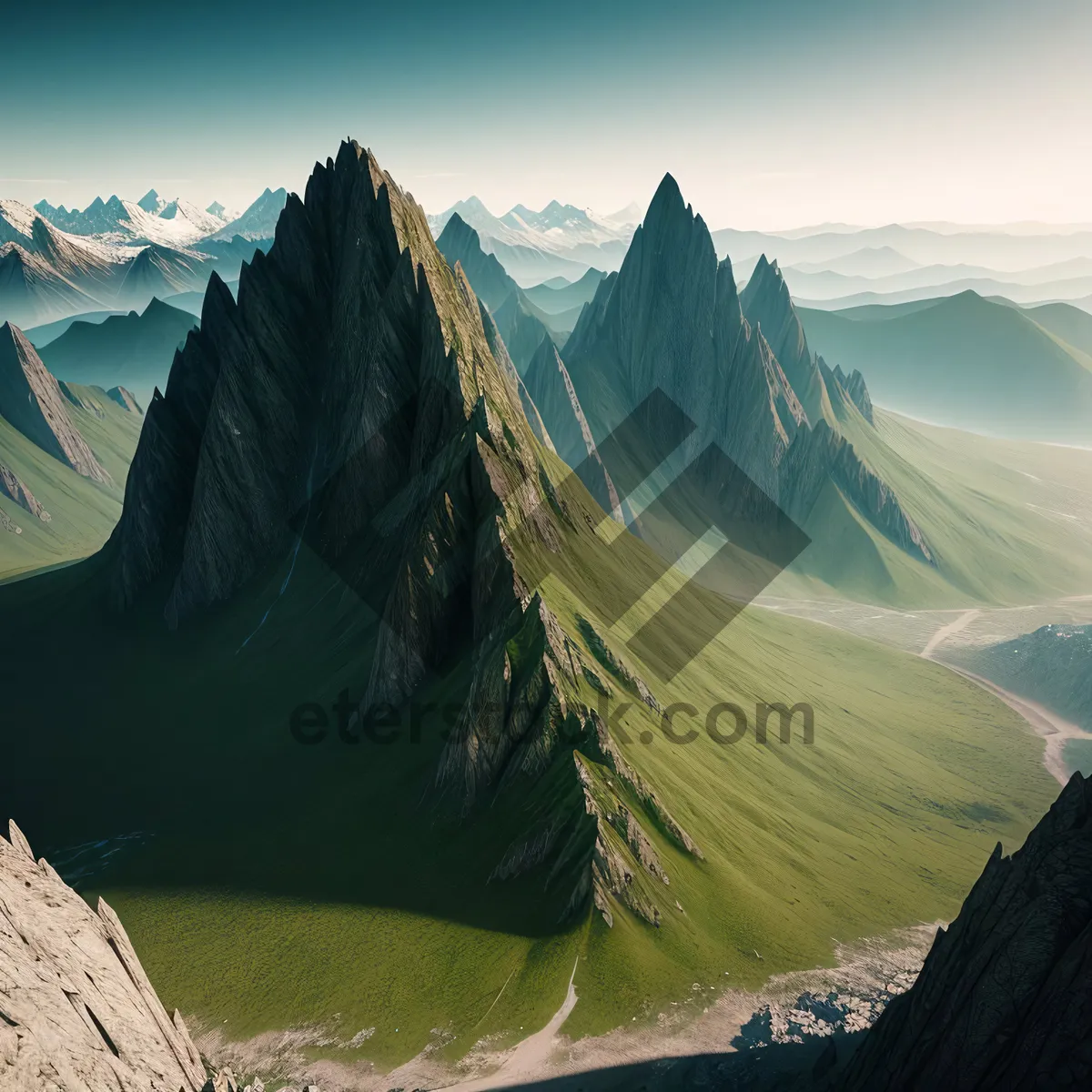 Picture of Majestic Mountain Landscape with Tent