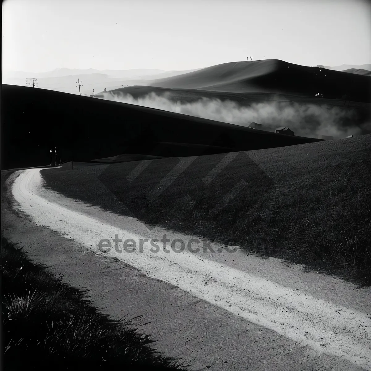 Picture of Mountain Road with Winding Windshield Wipers