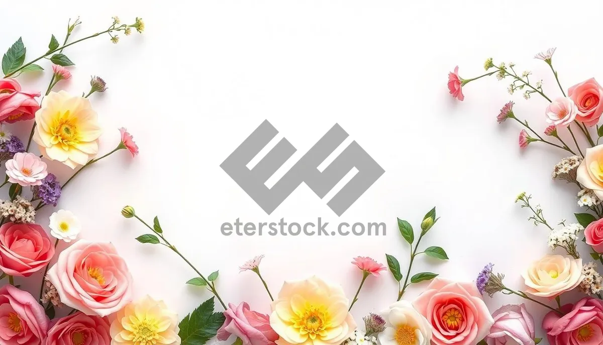 Picture of Spring floral bouquet with yellow and pink flowers