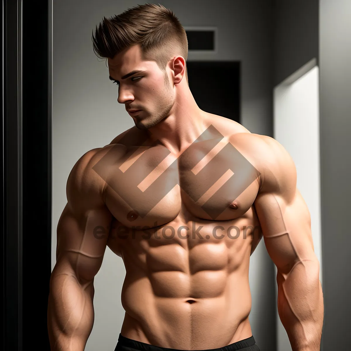 Picture of Ripped fitness model showcasing chiseled muscles