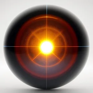 Shiny Orange Button Icon with Glass Reflection