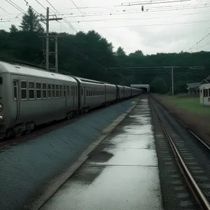 Fast Station Travel: Passenger Train on Rail