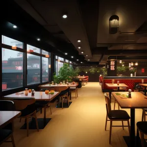 Modern interior design of a restaurant building