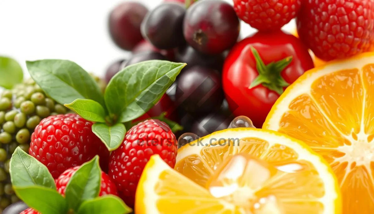 Picture of Colorful Berry Medley with Fresh Summer Fruits