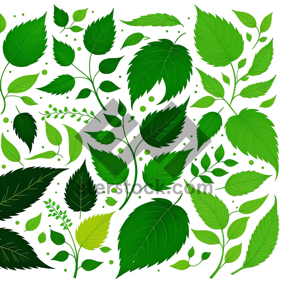 Picture of Floral Leaf Pattern Wallpaper in Retro Summer Design