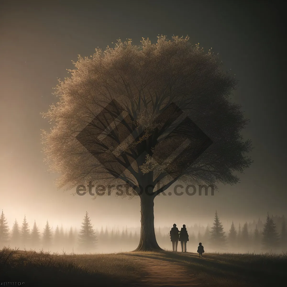 Picture of Winter Wonderland: Majestic Tree in Snowy Landscape