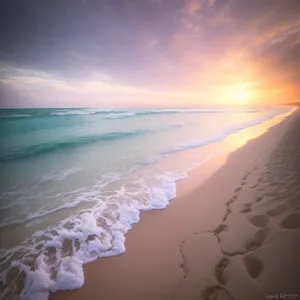 Idyllic Sunset by the Tropical Shore
