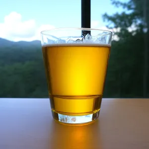 Golden Refreshment in a Chilled Beer Glass