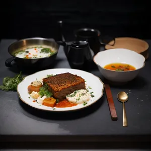 Delicious Gourmet Salad Plate with Cooked Meat