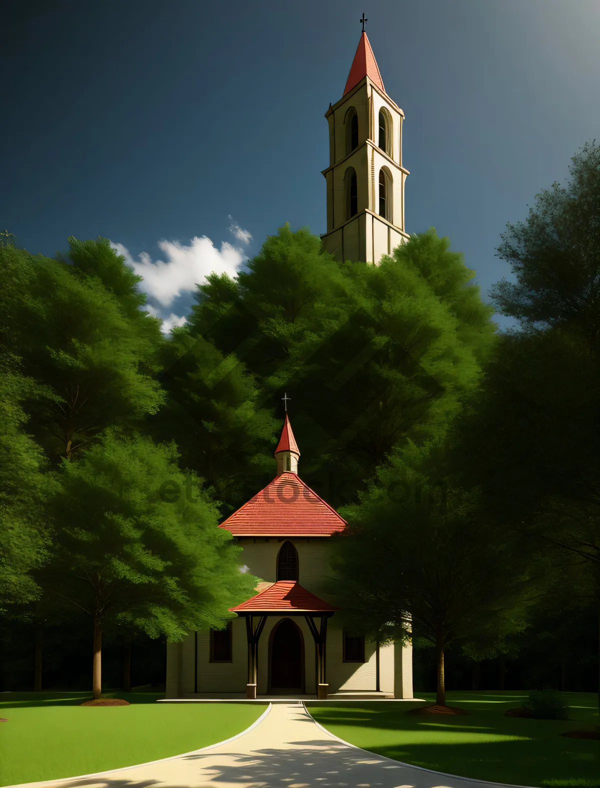 Picture of Old Orthodox Cathedral Tower with Bell