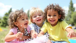 Happy Family Portait with Smiling Children and Parents