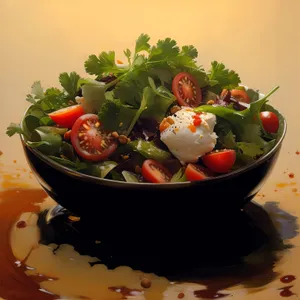 Fresh Vegetable Salad with Red Currant and Tomato